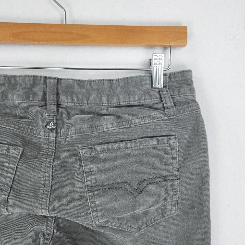 Prana Pants Womens 8 Gray Trinity Corduroy Mid Rise Skinny Leg Flat Front Casual - Picture 8 of 11